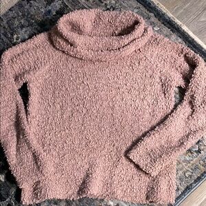 Pink Rose Cozy Pink Cowl Neck Sweater